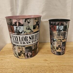 Taylor Swift The Eras Tour Movie Large Cup And Pink Popcorn Tub AMC Exclusive